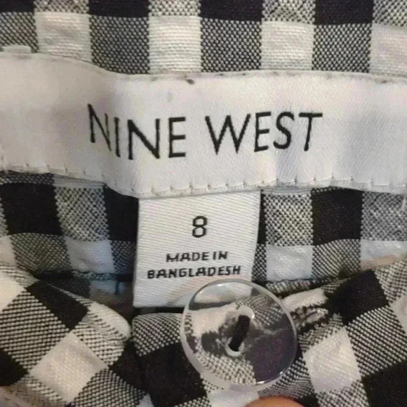 Nine‎ West size 8 pant black white check gingham unlined  lightweight - Picture 3 of 5